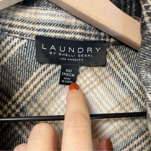 NEW Laundry by Shelli Segal Women's Plaid Shacket with Belt - size XS - Picture 4 of 7